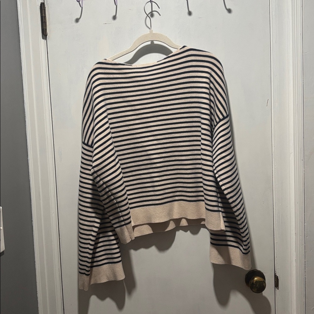 SEZANE daisy stripe jumper crewneck sweater - Picture 7 of 7